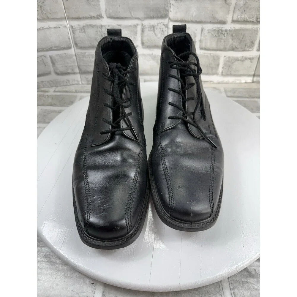 Ecco Gore-Tex Leather Chukka Ankle Boots Lace Up Black Men's EU 45 US 11/11.5